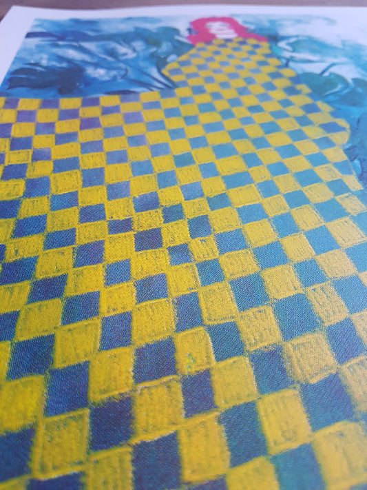 The girl with the checked dress