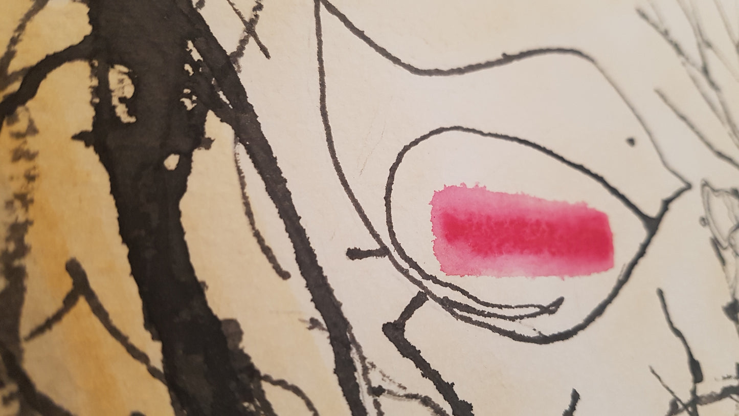 Original A4 Watercolour of robin with bell