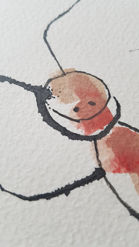 Original A4 Watercolour of birthday antics