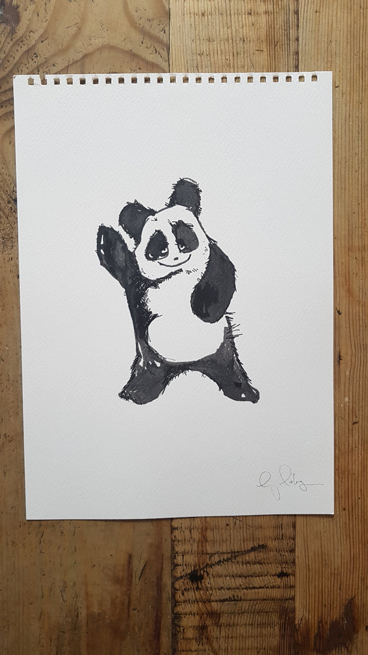 Original A4 Watercolour of pandamonium