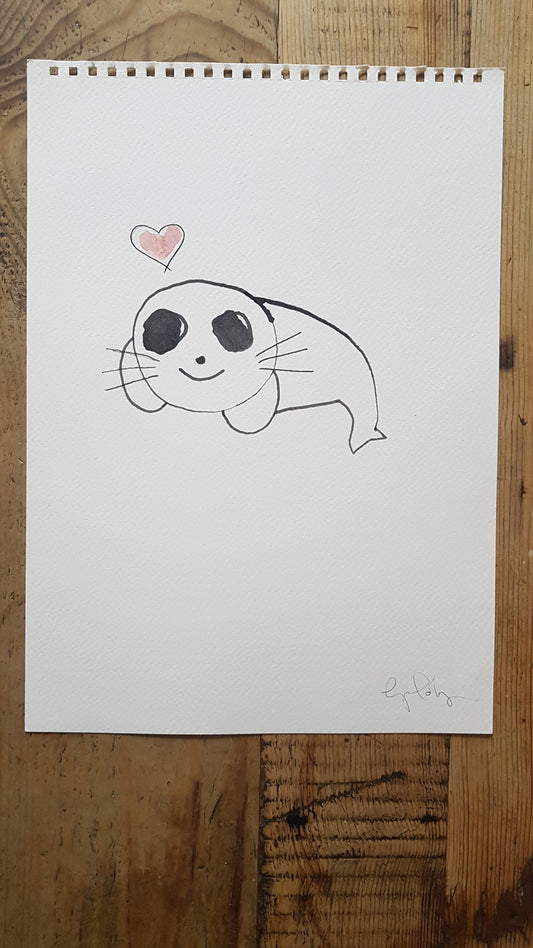 Original A4 Watercolour of sealed with a kiss
