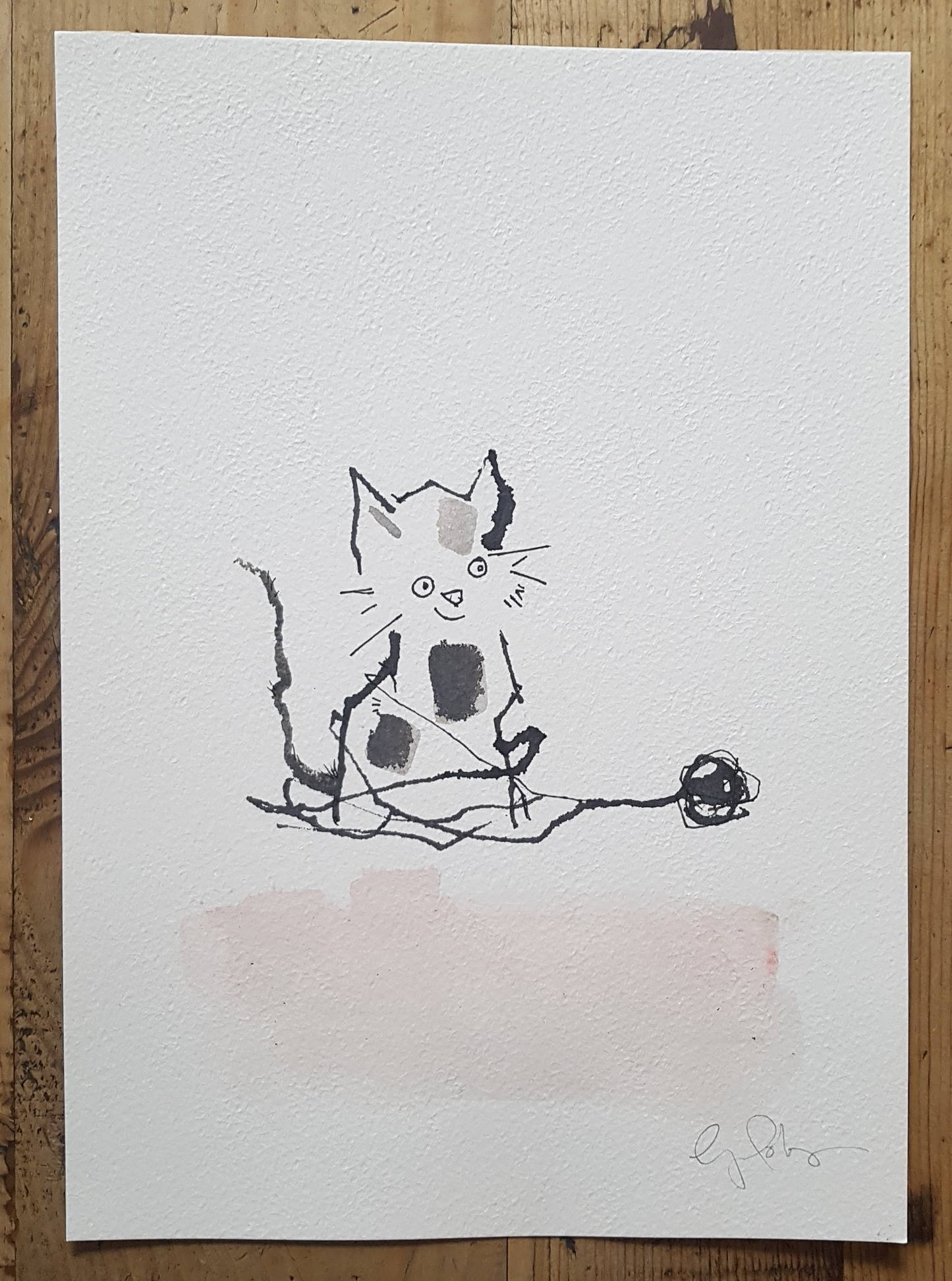 Copy of Original A4 Watercolour kitten