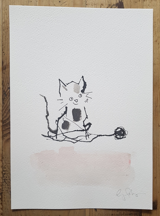 Copy of Original A4 Watercolour kitten