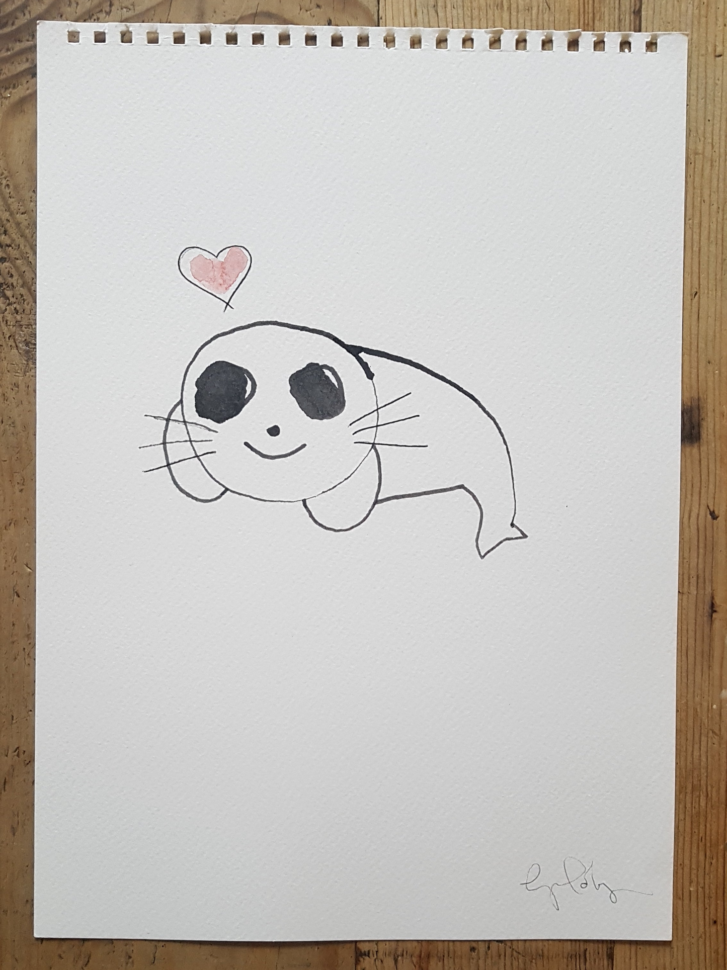 Original A4 Watercolour of sealed with a kiss
