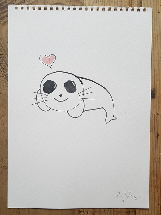 Original A4 Watercolour of sealed with a kiss
