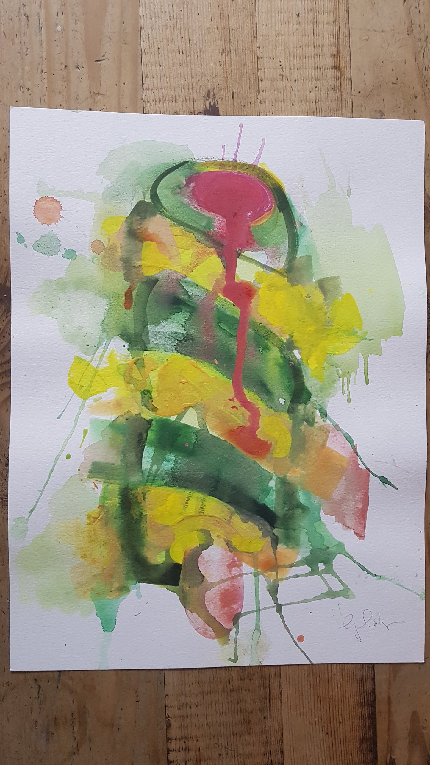 Original A3 Watercolour melted twister
