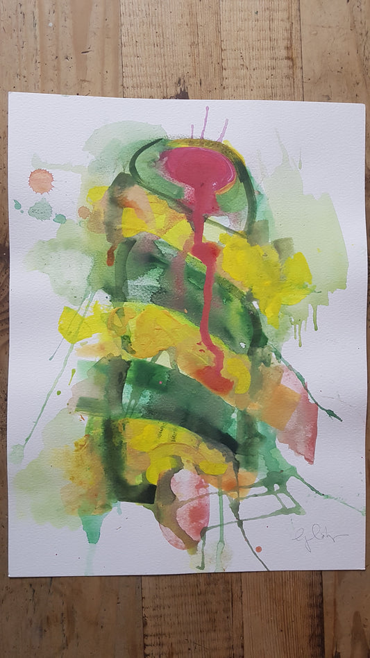 Original A3 Watercolour melted twister