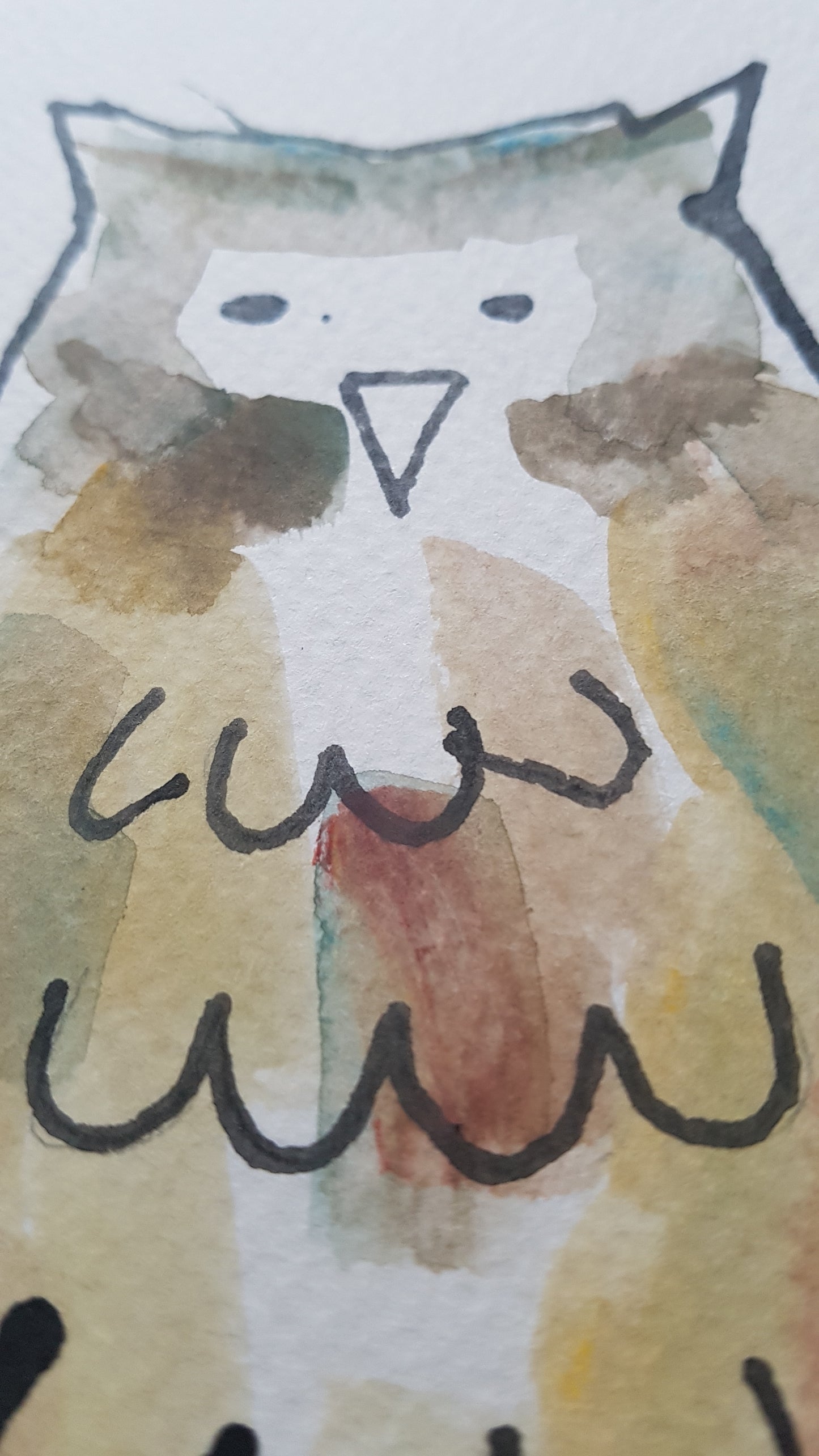 Original A4 Watercolour of owlways love you