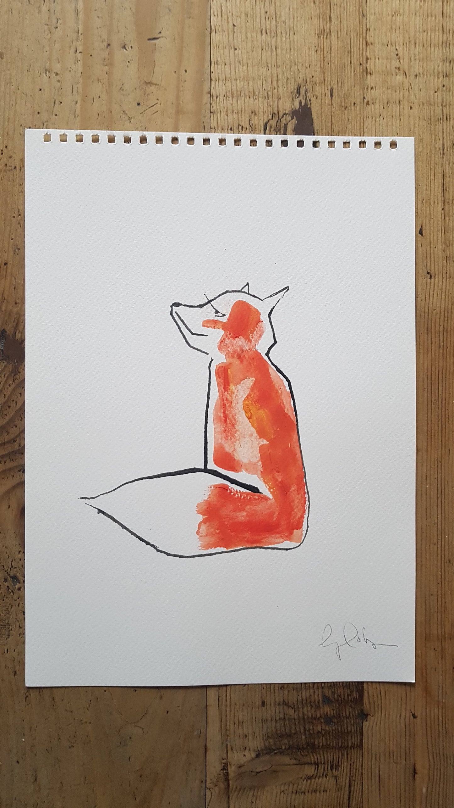 Original A4 Watercolour of total fox