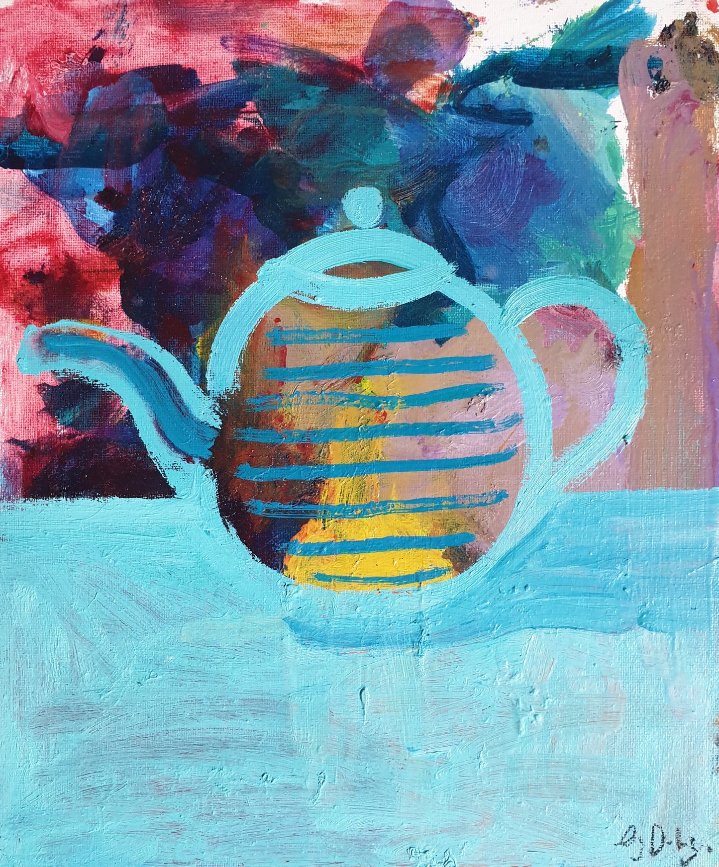 Stripey teapot